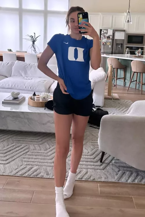 She looks good, but the Duke gear gotta go by No_Personality8355