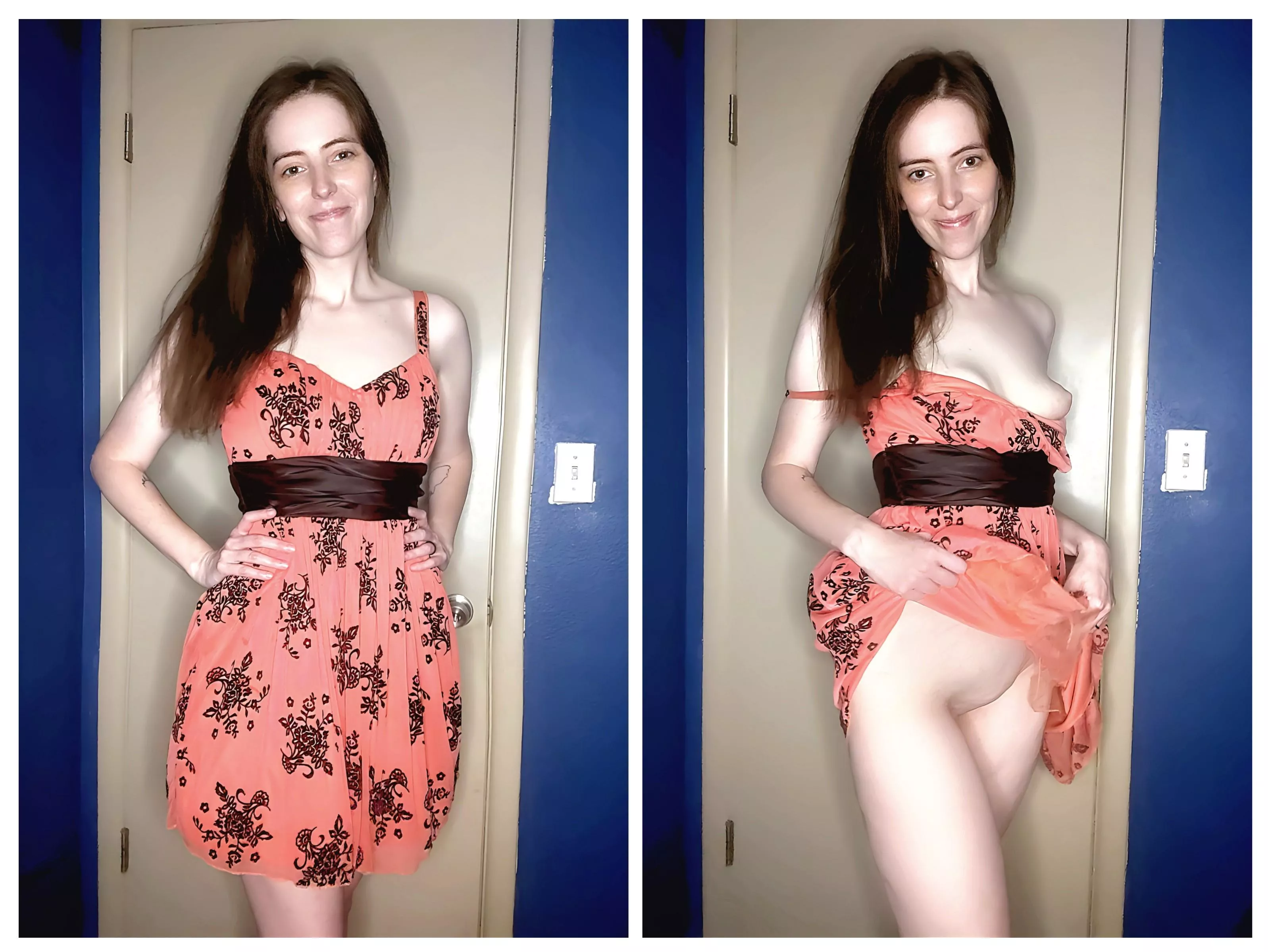 Work dinner with no bra or panties  posted by PeachesnCream2467