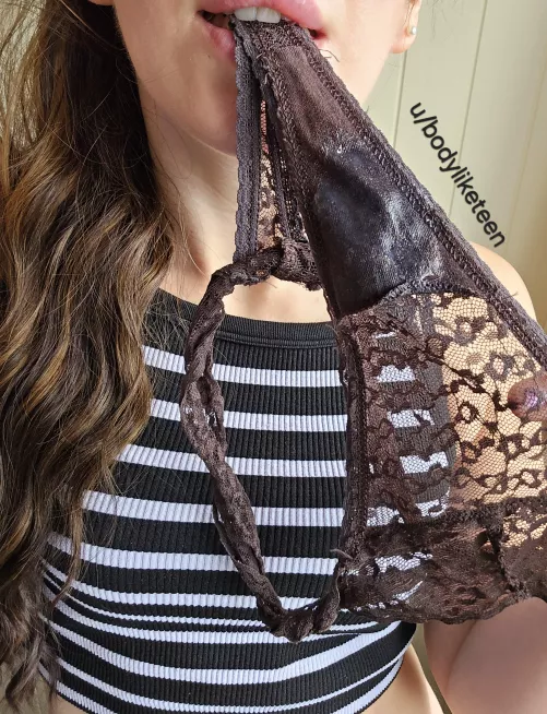 Would you take my wet as fuck panties in your mouth? ;)  by bodyliketeen