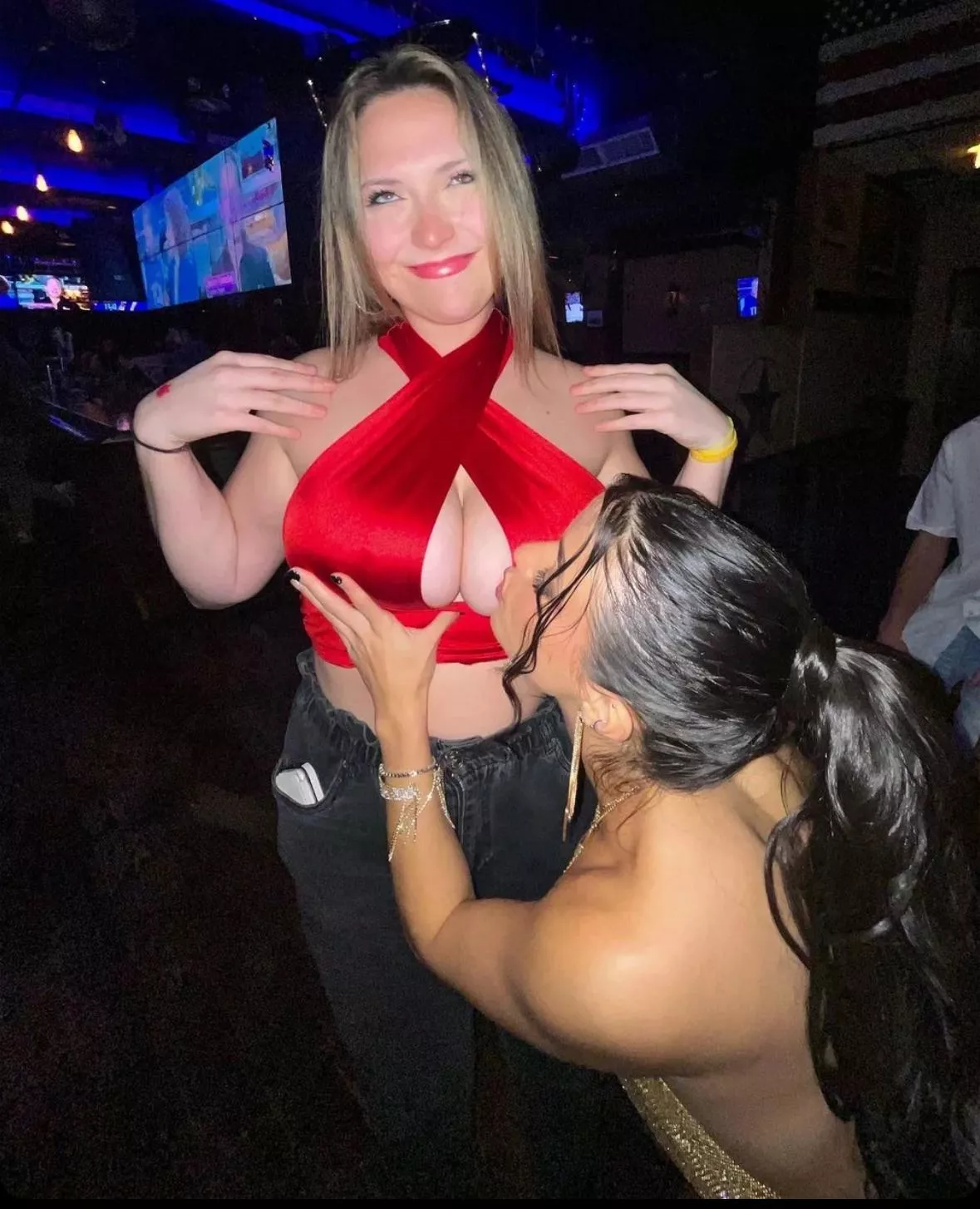 Her friend on her knees and worshipping them posted by Pet-The-Cyndaquil