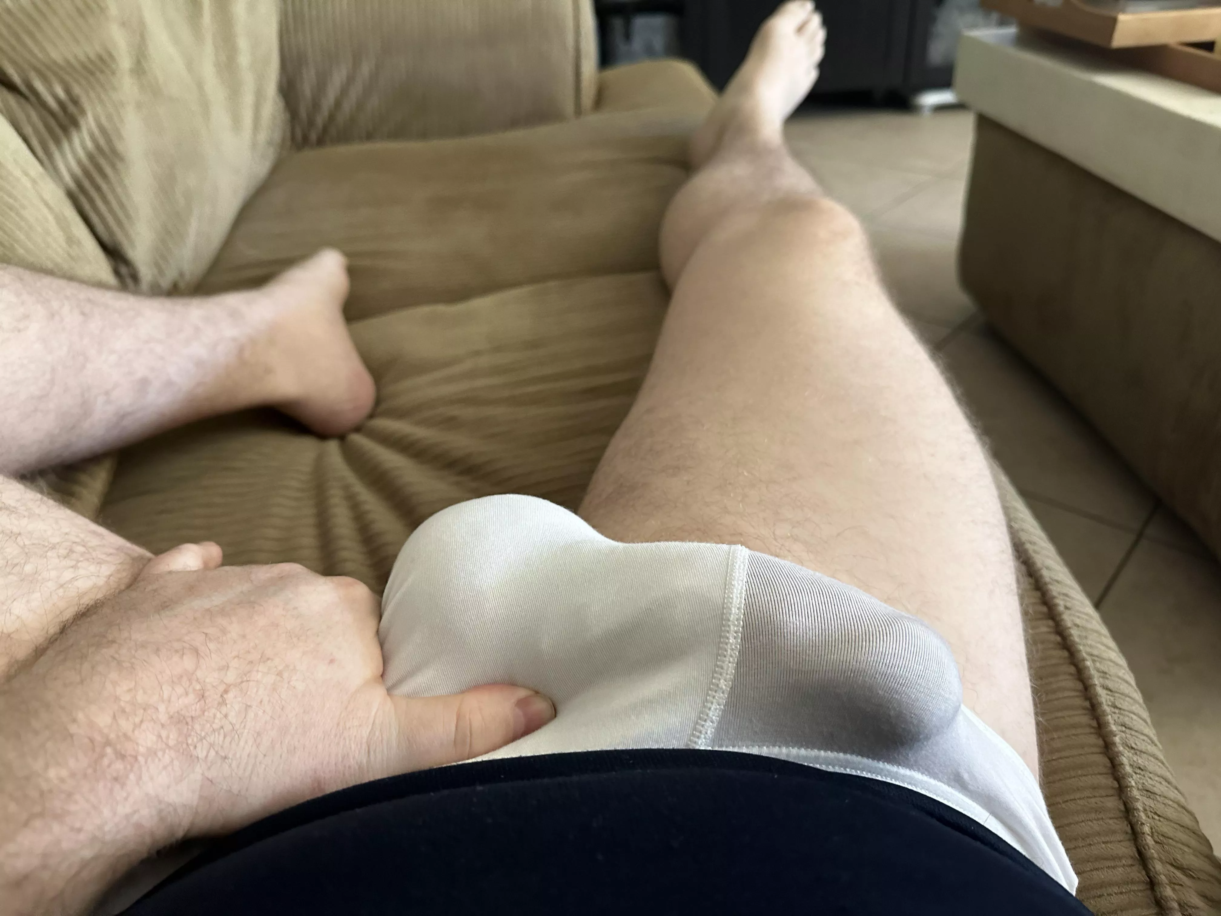 lounging in my ball huggers posted by regular_sized_rudyy