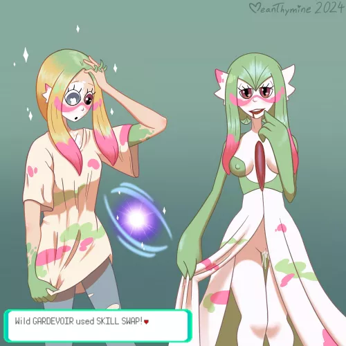 Mina gets wild (by MeanThymine) (human -> pokemon/gardevoir) by MeanThymine