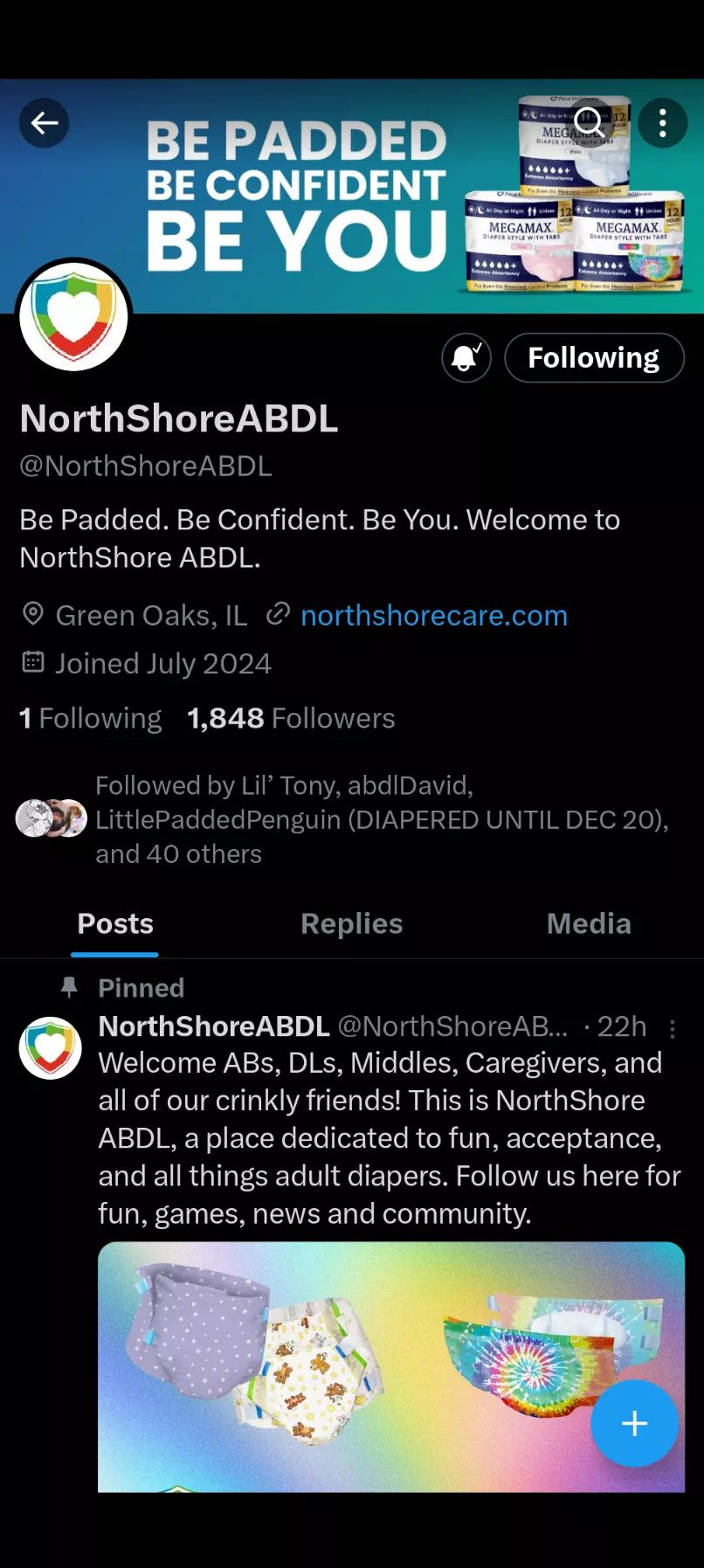 Northshore created a new ABDL Centered account posted by Dark_Link_1996