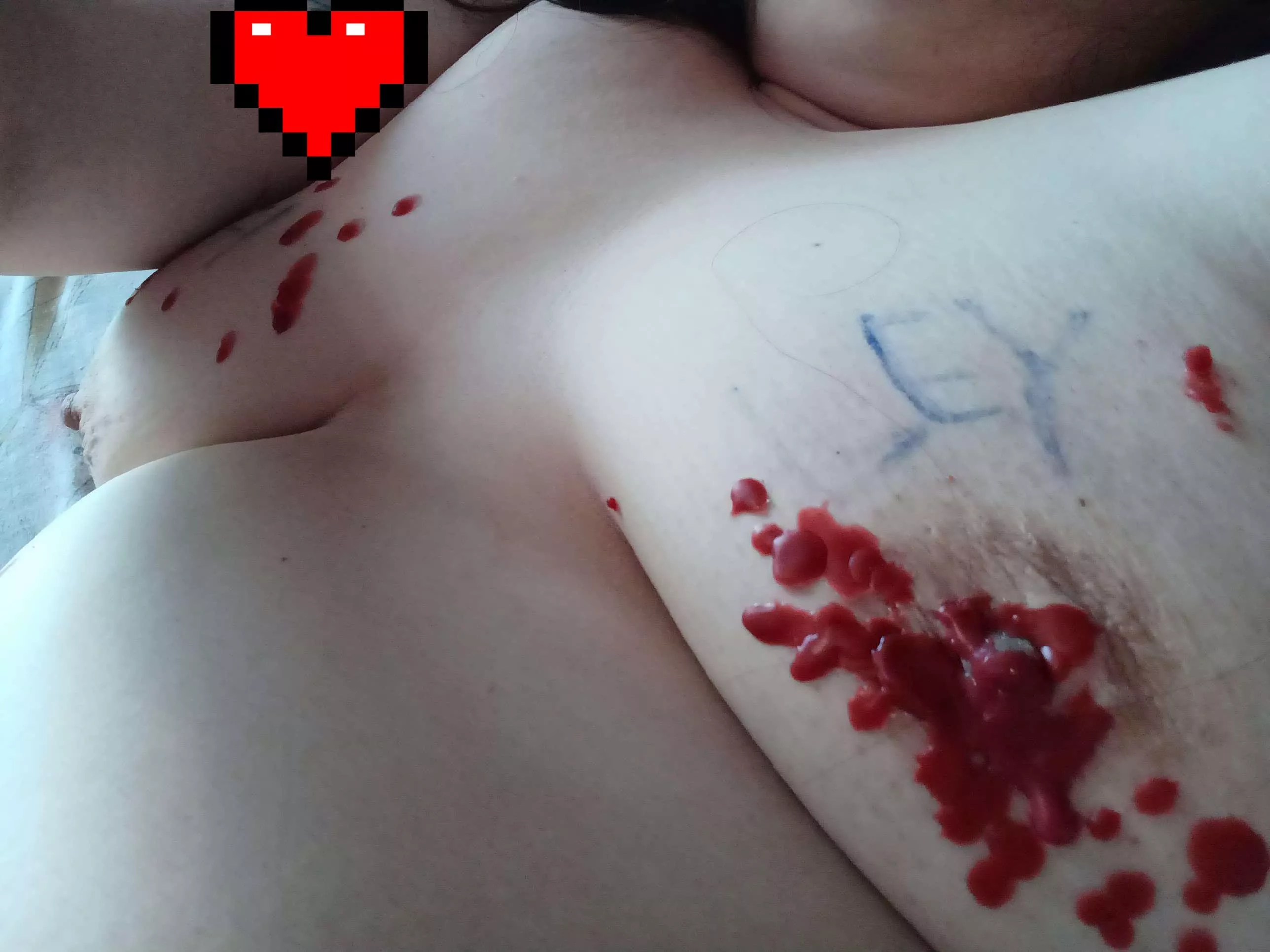 Sensitive Period Boobs Wax Play posted by astrangeone88