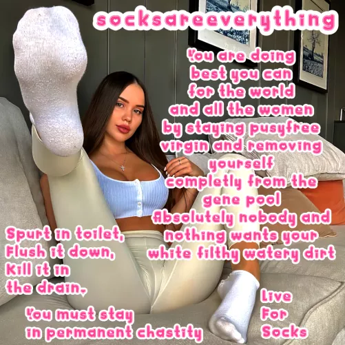 You are stupid beta sockssexual loser and by staying pussyfree youre doing best you can for the world! you little beta hero by SocksAreEverything