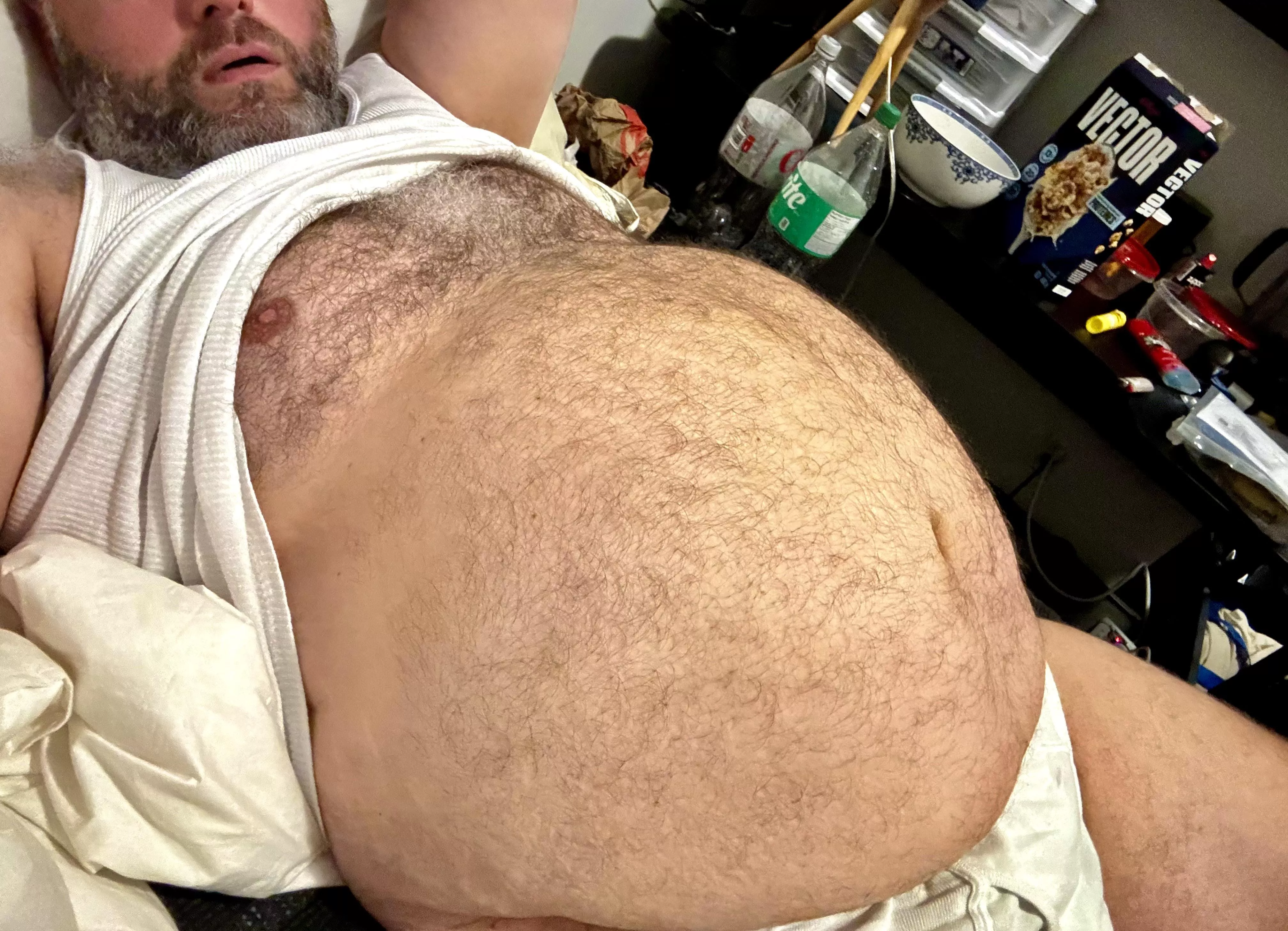 Briefs hidden under huge dad gut posted by FurryKingPin