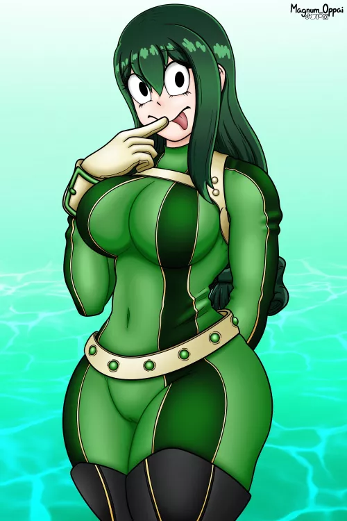 Tsuyu Asui Posing (Art by Me) by Magnum_Oppaii