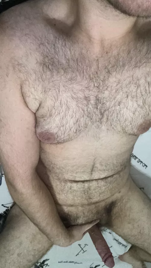 anyone like this hairy beefy manly 18yo bear cub boy? I'm a kinky and pervy gooner bator looking to chat with likeminded bros and dads, dms open by True-Idea9048