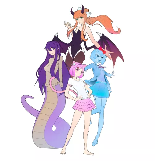 DDLC but monster girls! by limaonart