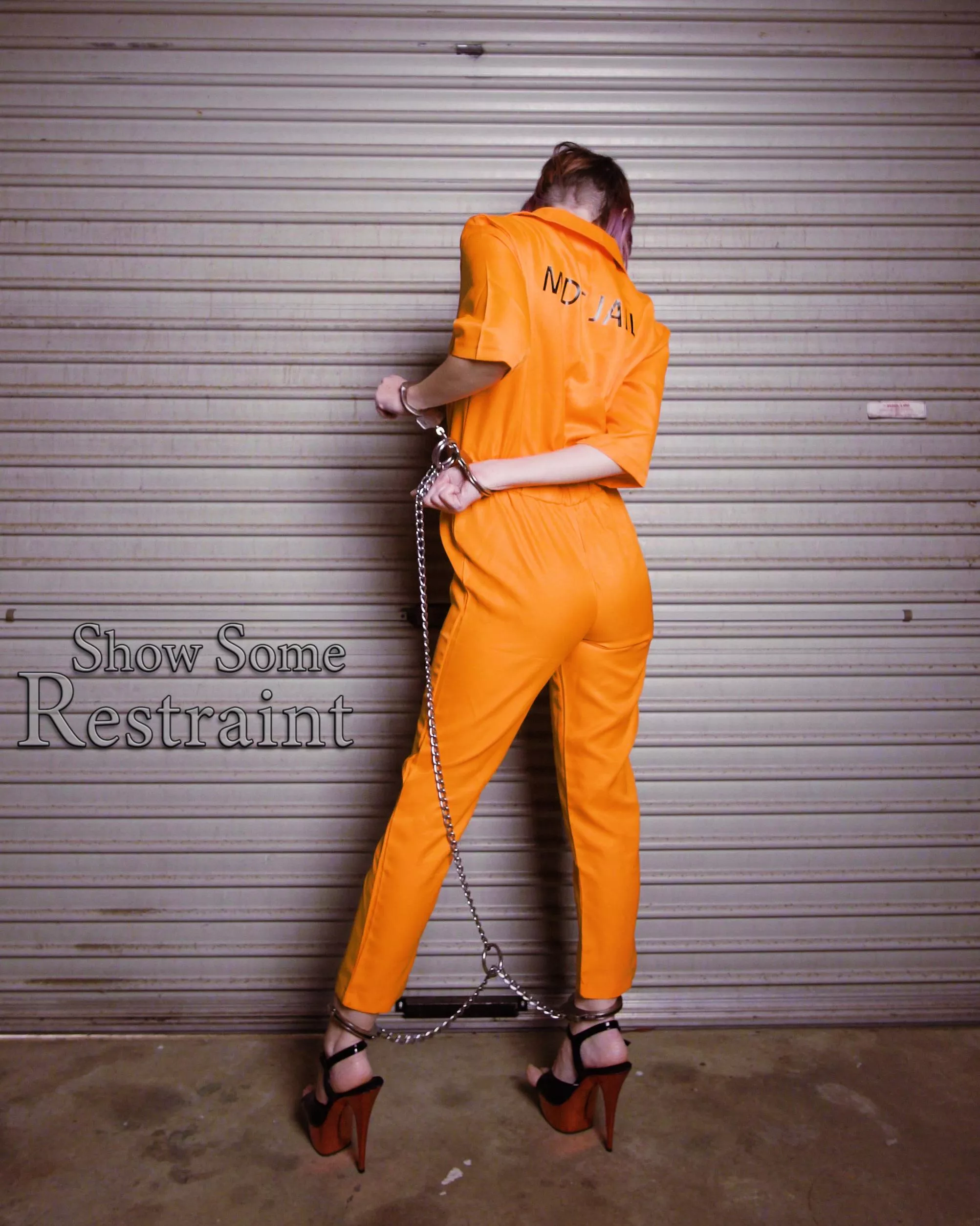 Foxxy goes to horny jail. Wrists and ankles cuffed. posted by Show_Some_Restraint