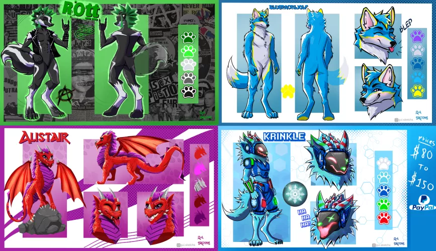 🐾 Heyo Peeps ,Commissions are Open For Ref Sheets !! Come bring your fursona to life or remake an old one ^^ 🐾 Dm Me! (By Me) by gui_sketchs