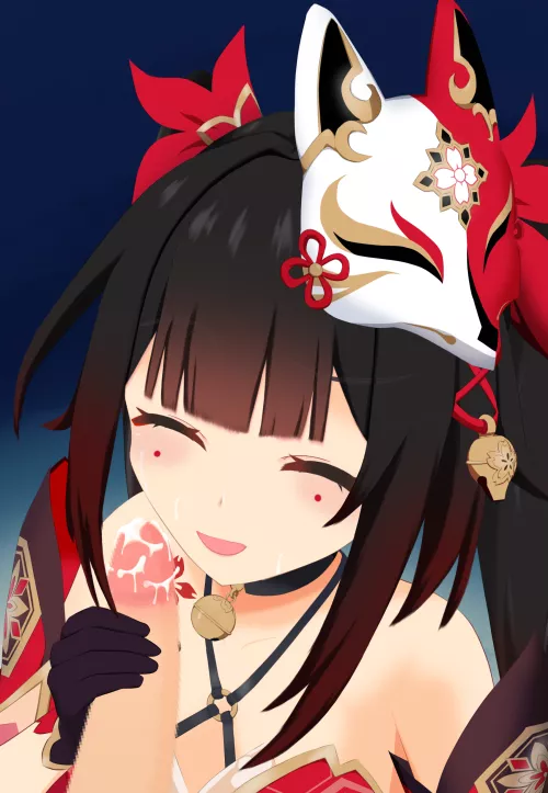 Mmmm... Your cock tastes great~ Did you have some pineapples ever since I told you it makes cum taste sweeter~? ehehe~ You're sooo great for that~ by lil_foxycat