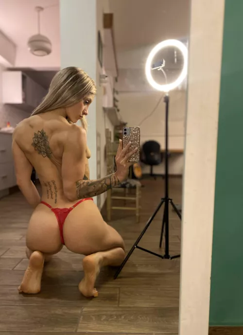 Releasing my booty from its denim prison by AngelicAriaa