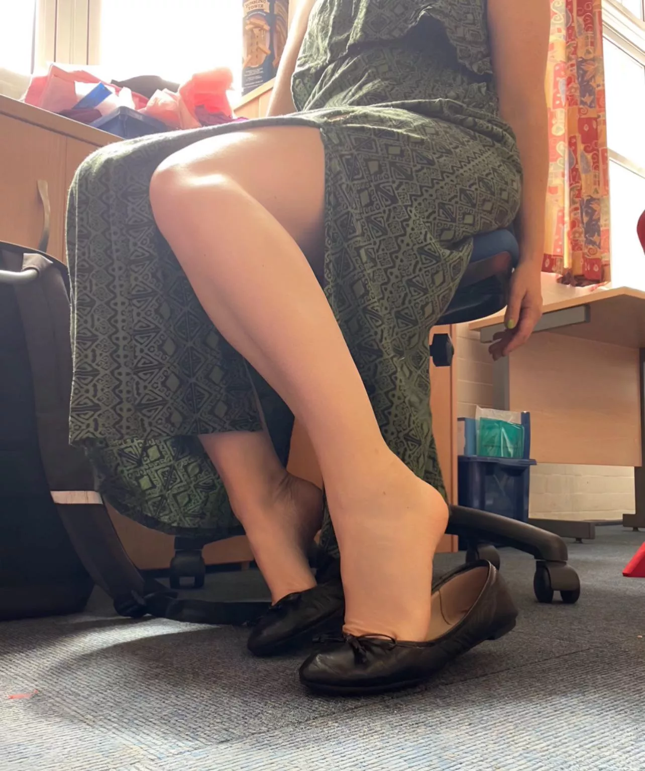 Showing a bit of leg action at work [f]  posted by pandora0405