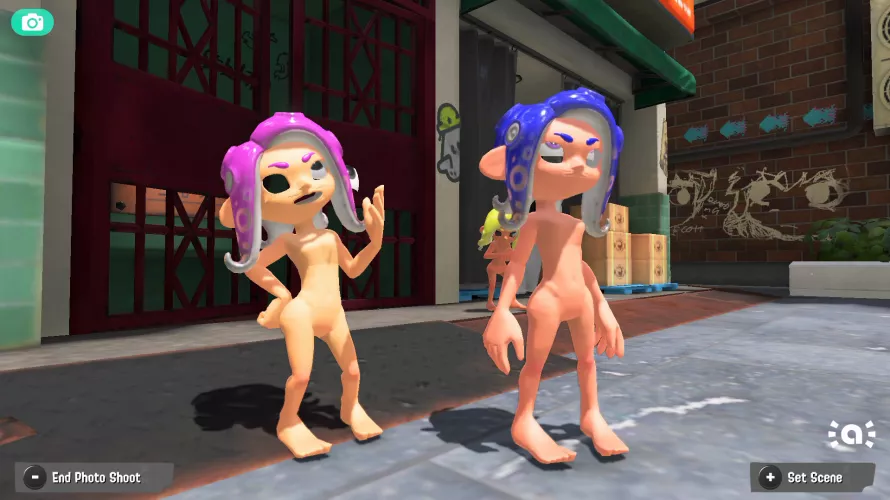 Bras have been removed, but somehow the eyelids are gone now... (Splatnude mod by me) by NumerousBluejay1444