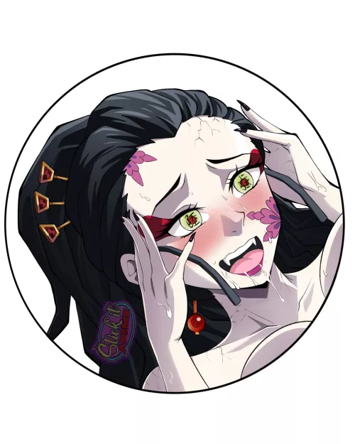 Daki ahegao from Demon Slayer (Stick it Anime) by Stickitanime