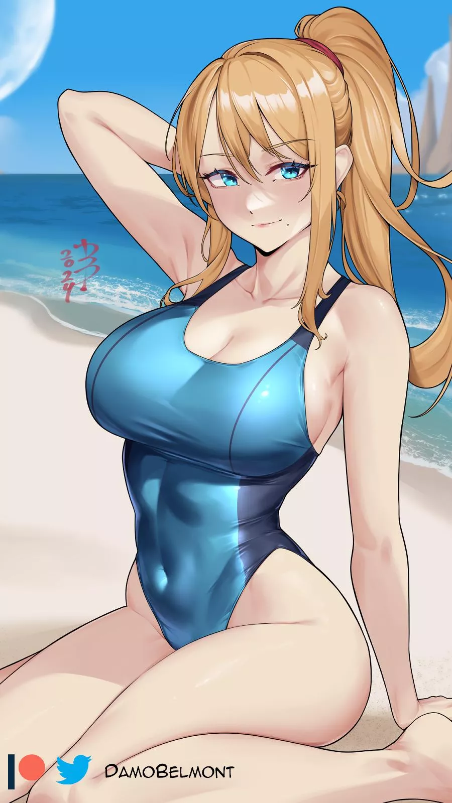 Samus Aran bikini artwork by (damobelmont) posted by DOA-FAN