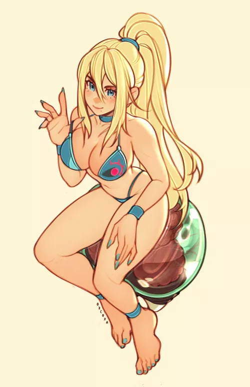 Summertime Samus artwork by (oxcoxa) by DOA-FAN