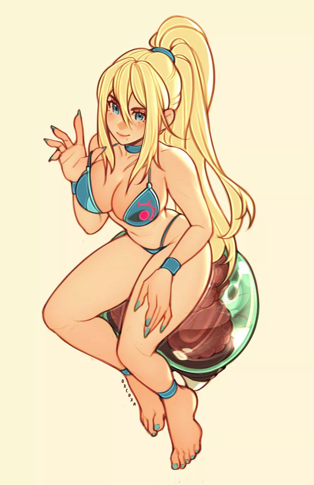 Summertime Samus artwork by (oxcoxa) posted by DOA-FAN