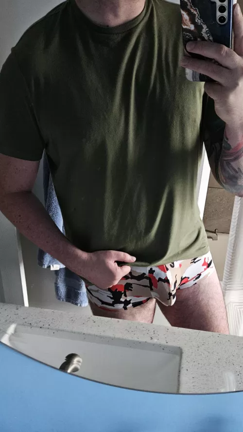 Camo trunks that make me bulge.  by Natural_Top4288