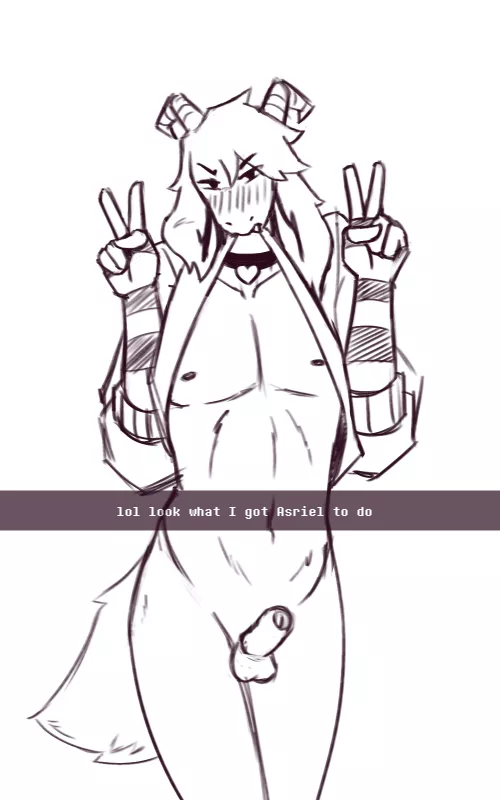 Embarrassed [Asriel] Sketch by Dracozhilla