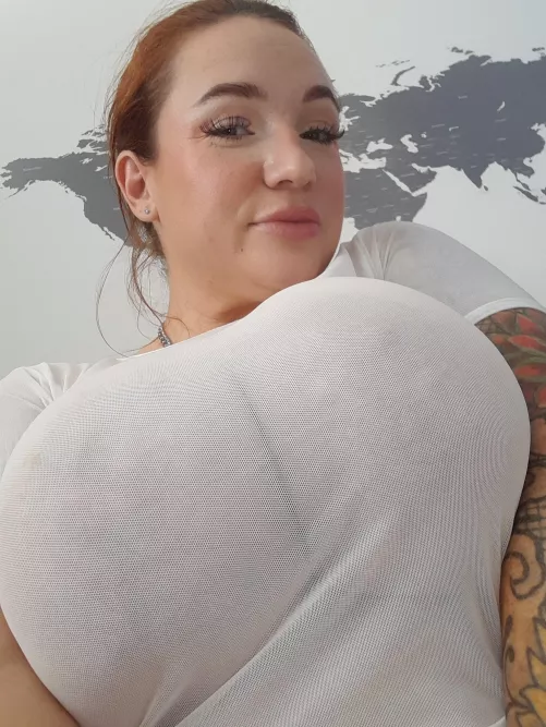 I love my huge tits in sheer tops by KansasClitty