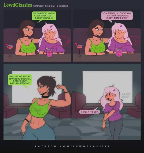 Shy femboy orders the wrong drink (OC)  by LewdGlassies