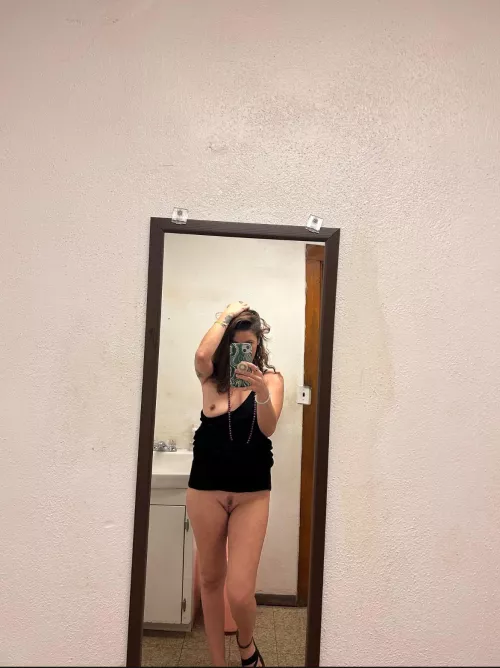 Took this naughty selfie in the mirror at church  by moanangel_