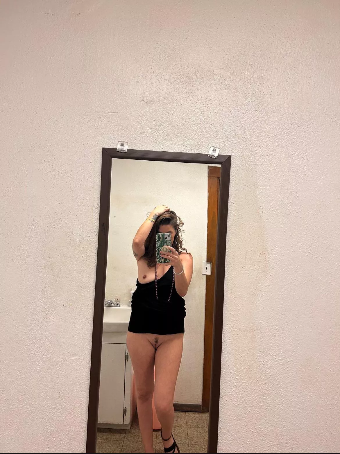 Took this naughty selfie in the mirror at church  posted by moanangel_