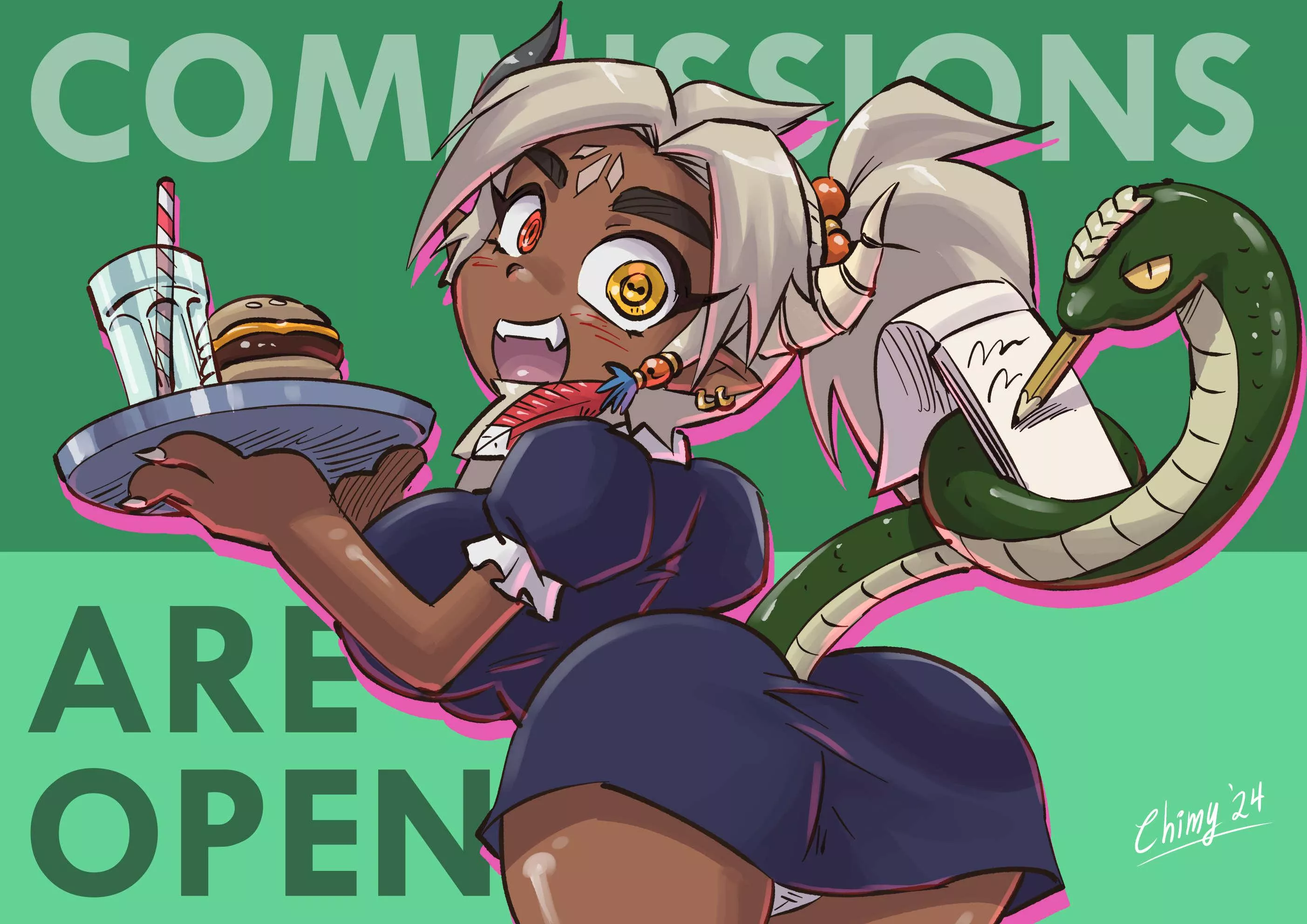 Waitress Chimy: Comms OPEN
 posted by ChimyArt