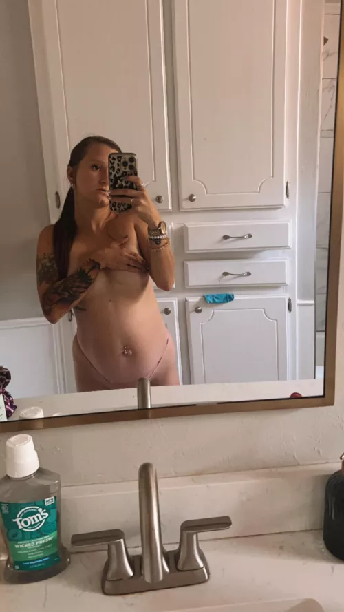 Would you set me on the counter to fuck so you can feel my pregnant belly? by littlesadiespade