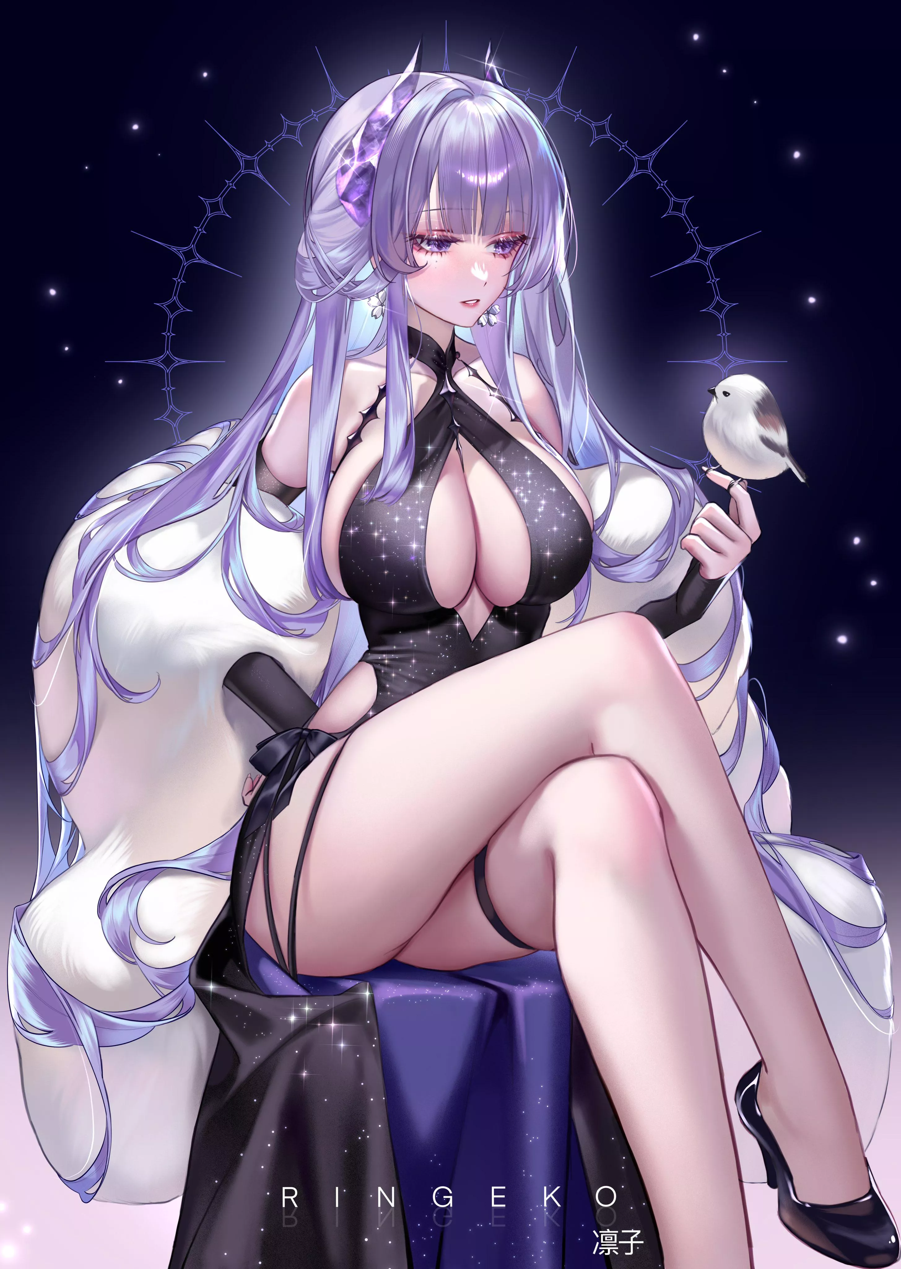 Beautiful in black dress (Ringeko / ringeko_tan) [Original] posted by elegantloveglimmer