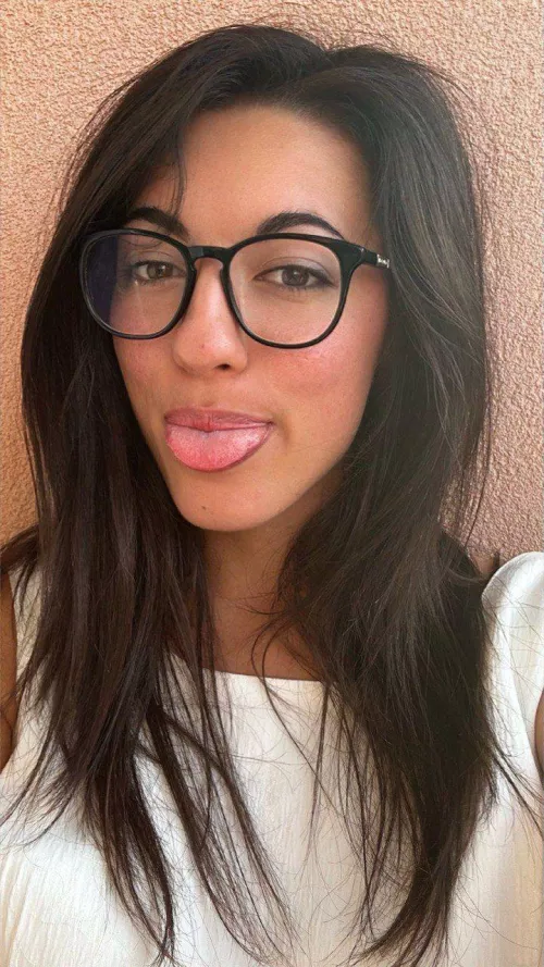 glasses on, tongue teasing, want my playful-loving vibe babe by DazzlingxAngel205