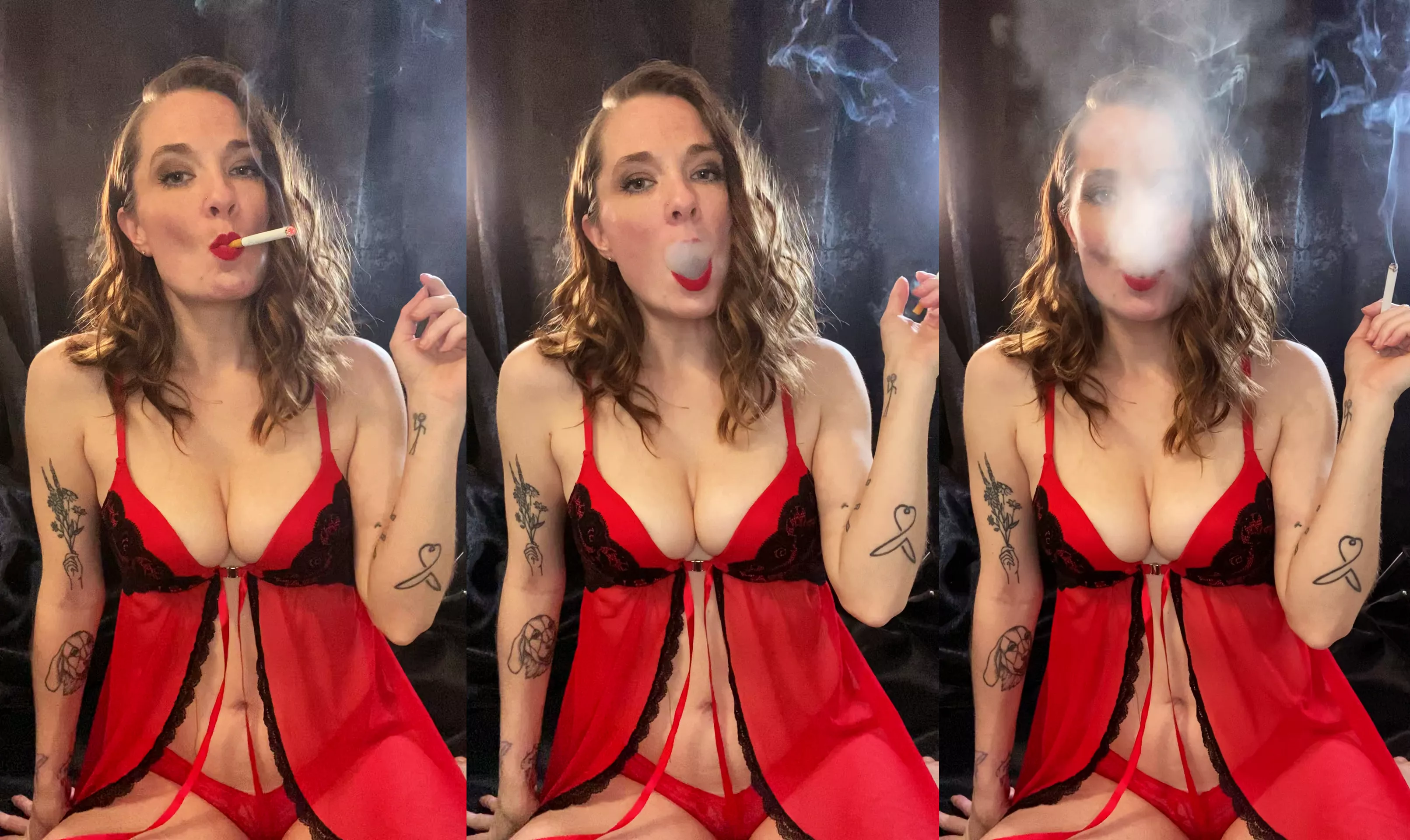 No matter how much smoke I pull into my lungs, it never feels like enough. They beg me to light another cigarette. I love being this addicted. posted by emmacantquit