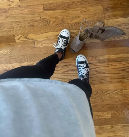 Yoga pants and chucks until duty calls for a dress and heels  by Sole_Satiable