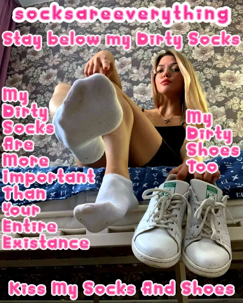 You must stay below my dirty socks you stupid beta loser! My socks are worth more than your entire existance! by SocksAreEverything