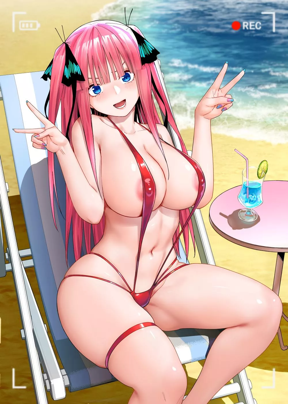 Double V From Nino On The Beach [The Quintessential Quintuplets] posted by Csxc
