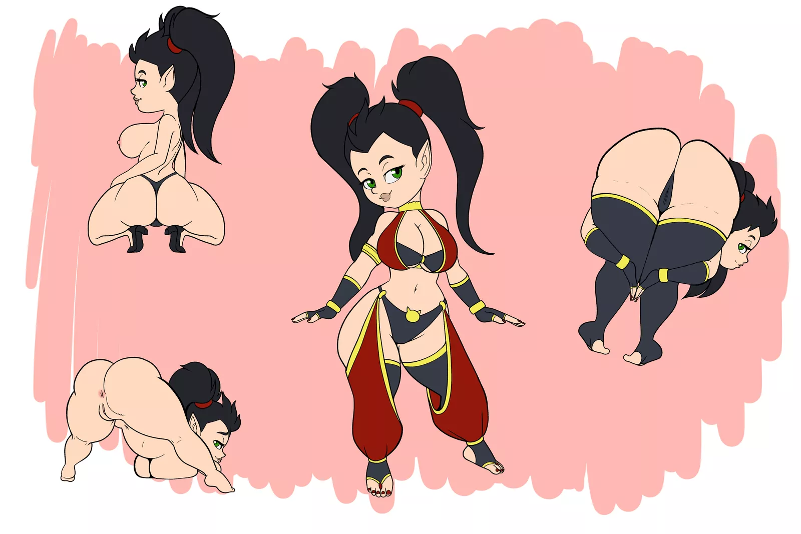 Lexi Loveheart, Halfling Bard, showing off her assets. [Artist Fourssss] posted by Andross_Darkheart