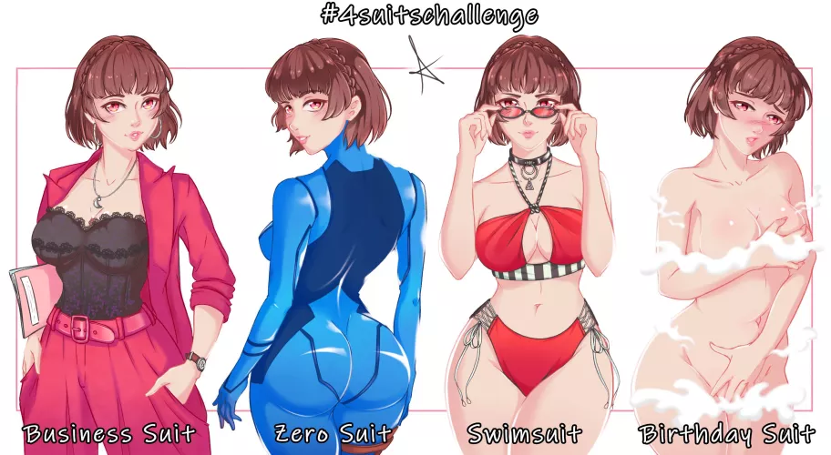Makoto tries out a few different suits (red draws) by ENFanatic
