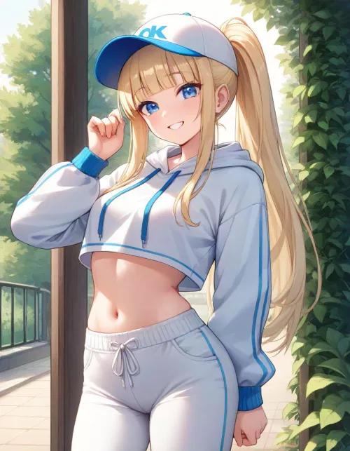 White & Blue Outfit  by CheetahSperm18