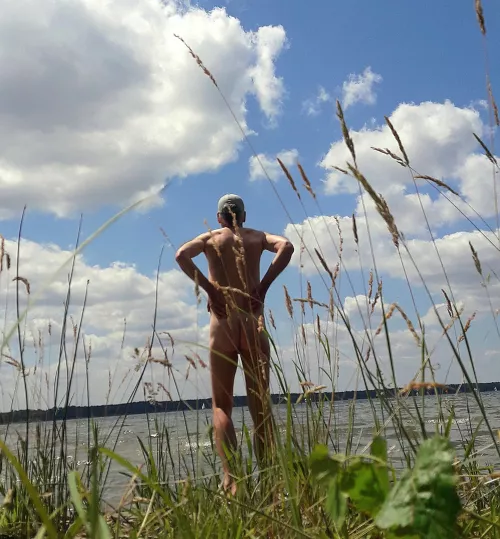 at the beach with clouds by pussylover0006