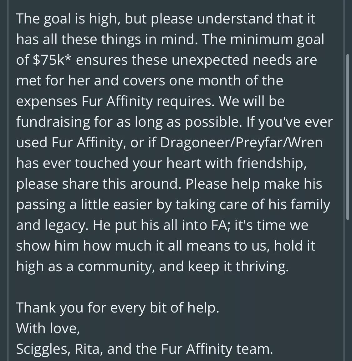 Figured I should bring attention to this. Didn’t like Dragoneer, but I’d prefer FA to continue existing.  posted by The_eldritch_horror2