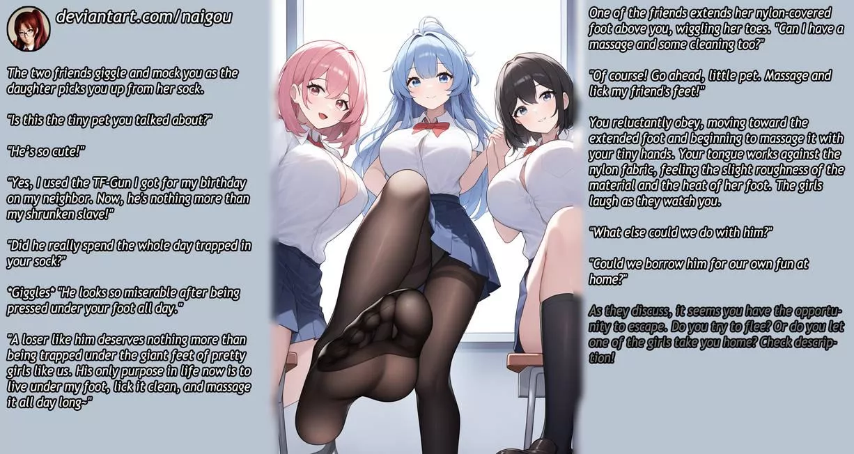 Shrunken at school [femdom][giantess][series][foot slave] posted by Nalgou