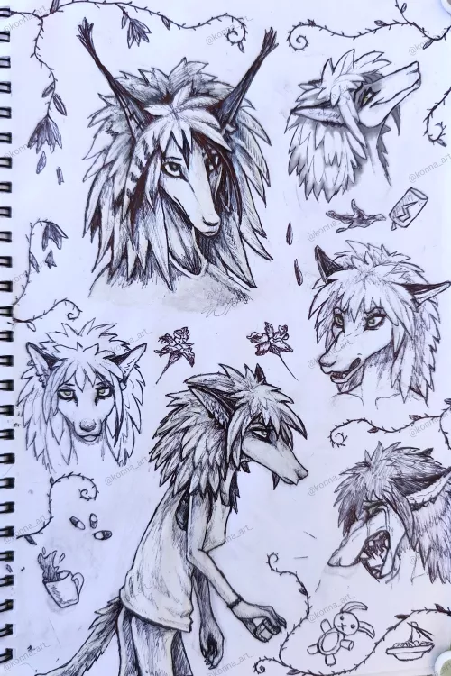 Trying to conceptualise and experiment. Admittedly got lazy at some parts (digital shading top right and decoration bottom right) but other than those parts I would love to see thoughts.Especially on the different shading styles. by Forgor_mi_passward