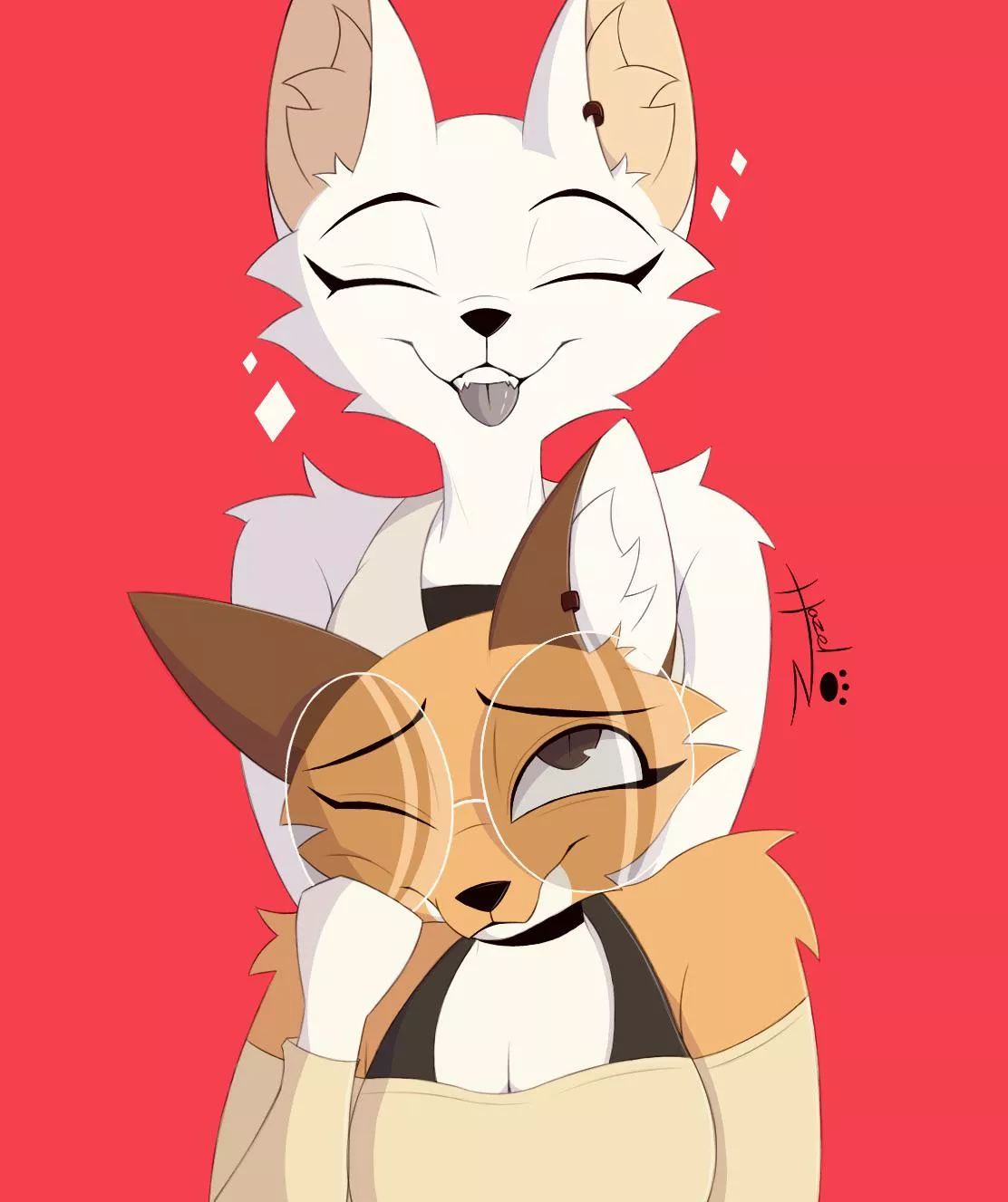 Two cuties✨(characters belong to AnimatedMau)(Art by me) posted by HazelHellhound