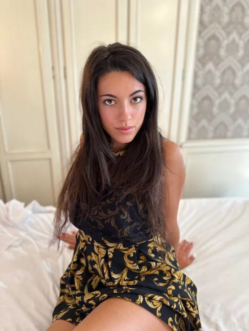 black dress, gold touches, longing for your adoration babe by DazzlingxAngel205