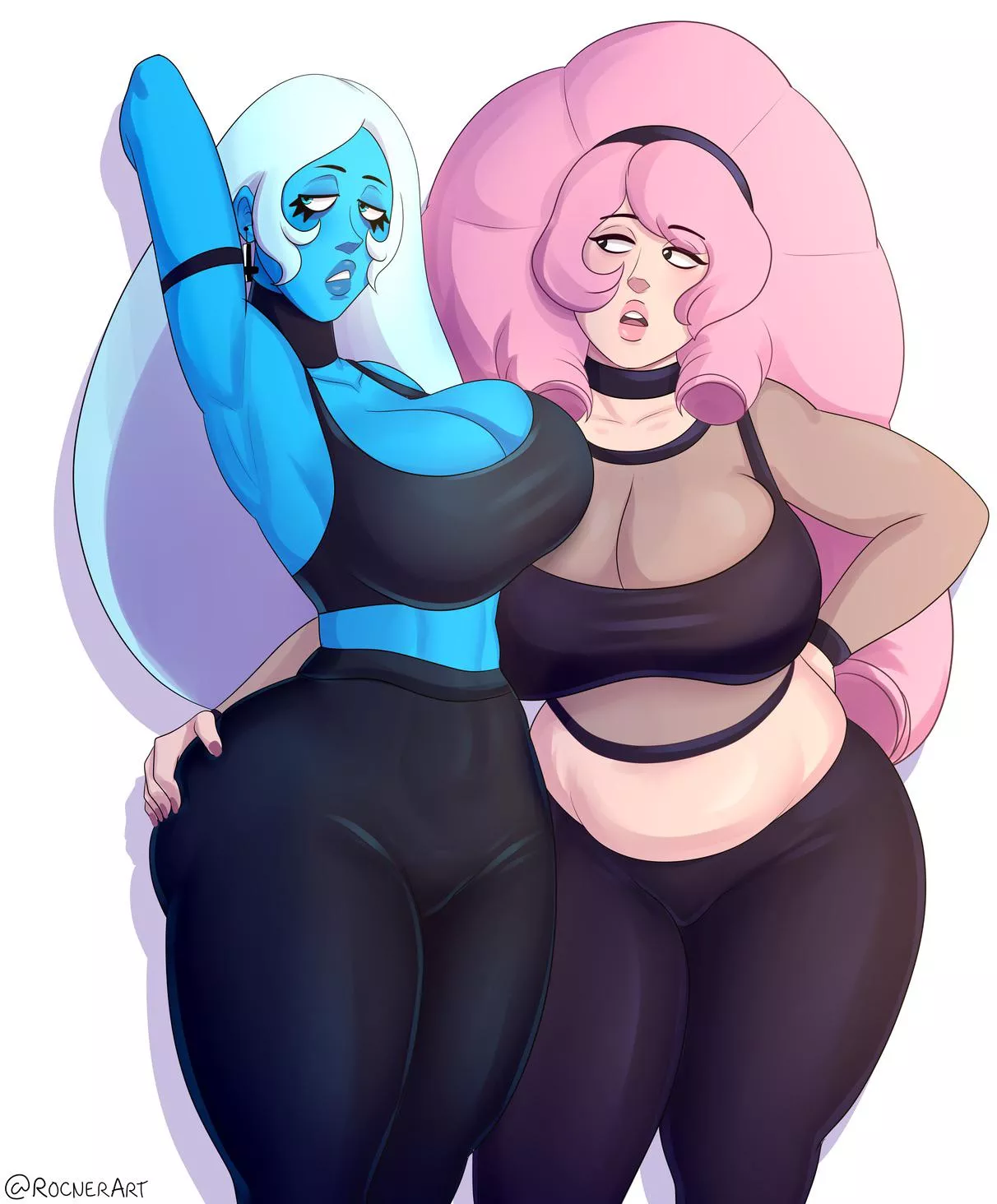 Blue and Rose, baddest in the galaxy (RocnerArt) posted by Blue-Diamond-Enjoyer