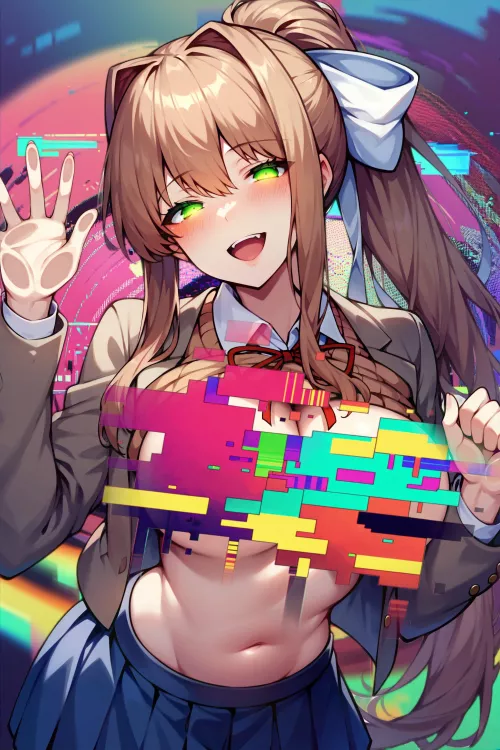 Monika screen press (AI) by toomuchinvigilation