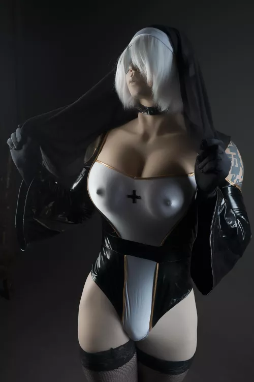 2b nun cosplay by Frame  by Embarrassed_Hand_693