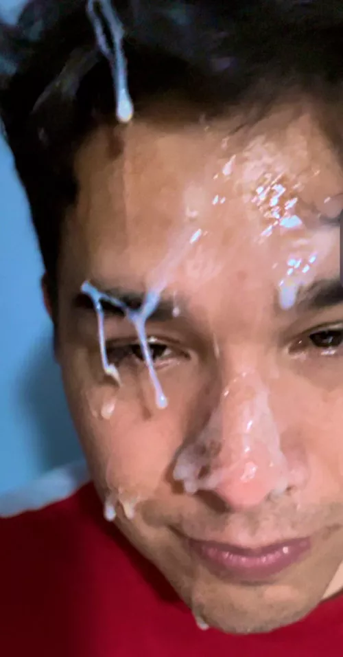 Before: Full balls. After: Covered face with cum by Face4SpecialCream